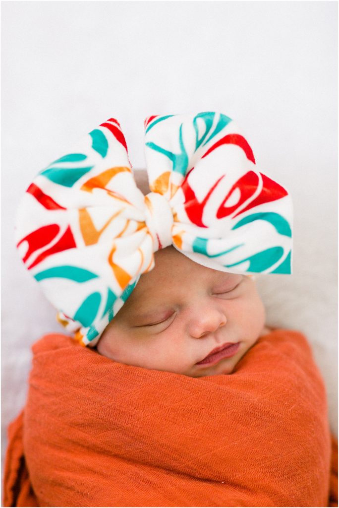 Taco Bell Bow for little girl Newborn Photography