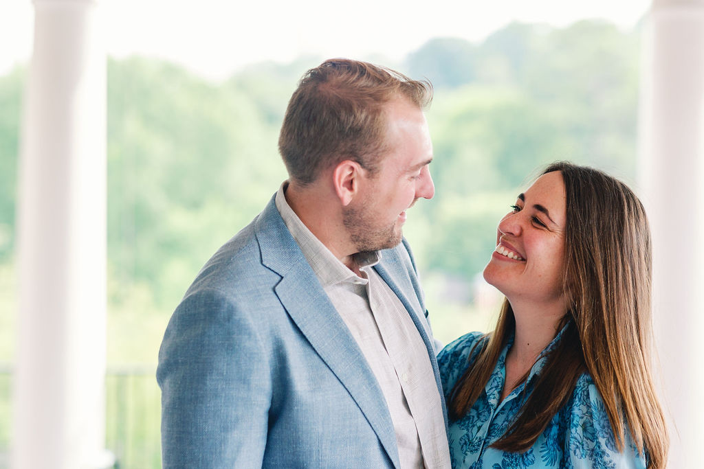 Couple celebrating their intimate Wedding Rehearsal Dinner at Ansley Golf Club in Atlanta
