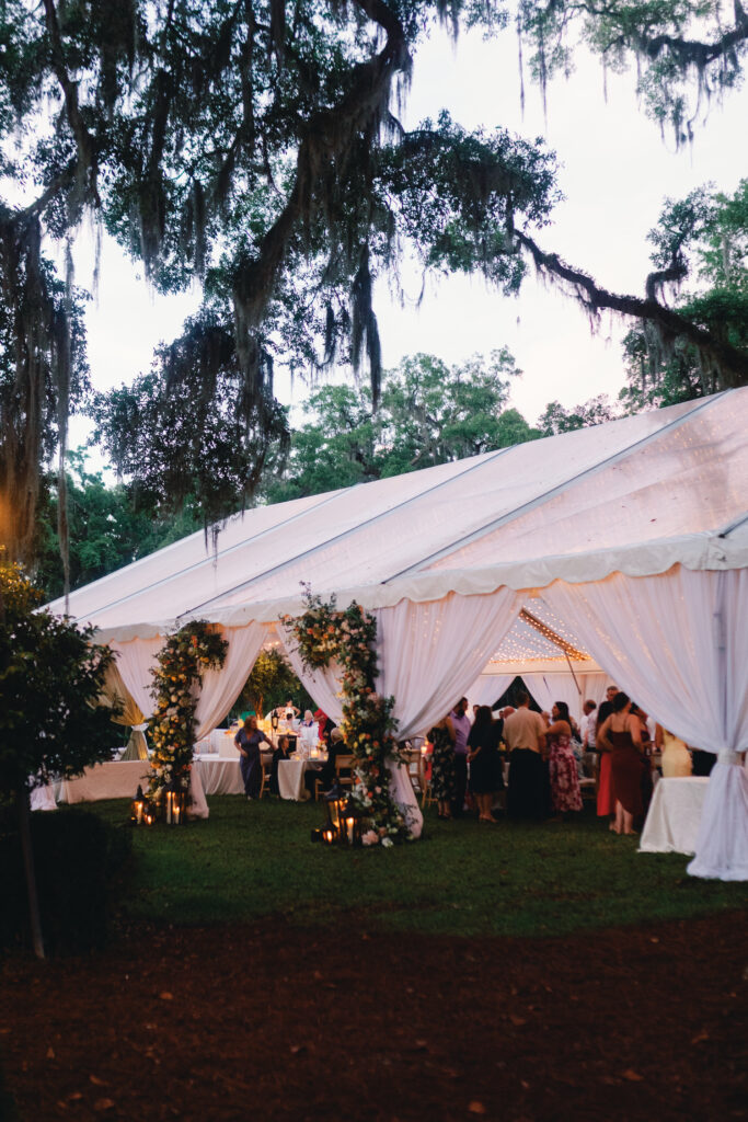 Rainy Savannah Wedding with beautiful tent.