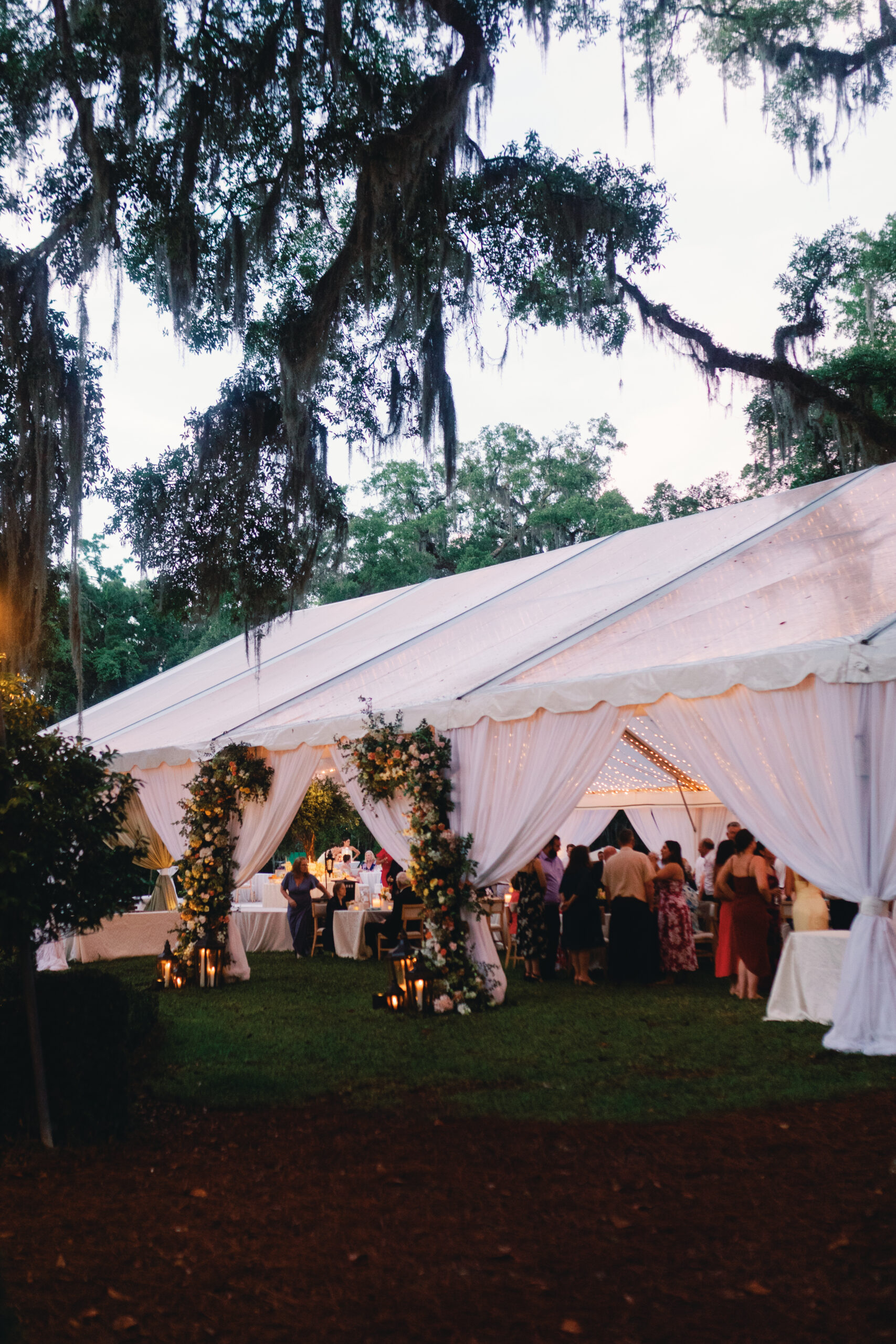 Rainy Savannah Wedding with beautiful tent.
